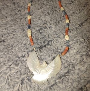 Mother of pearl eagle necklace